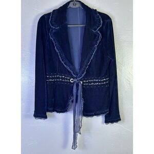Cover Charge Velvet Jacket Womens L Y2K Dark Romantic Whimsy goth